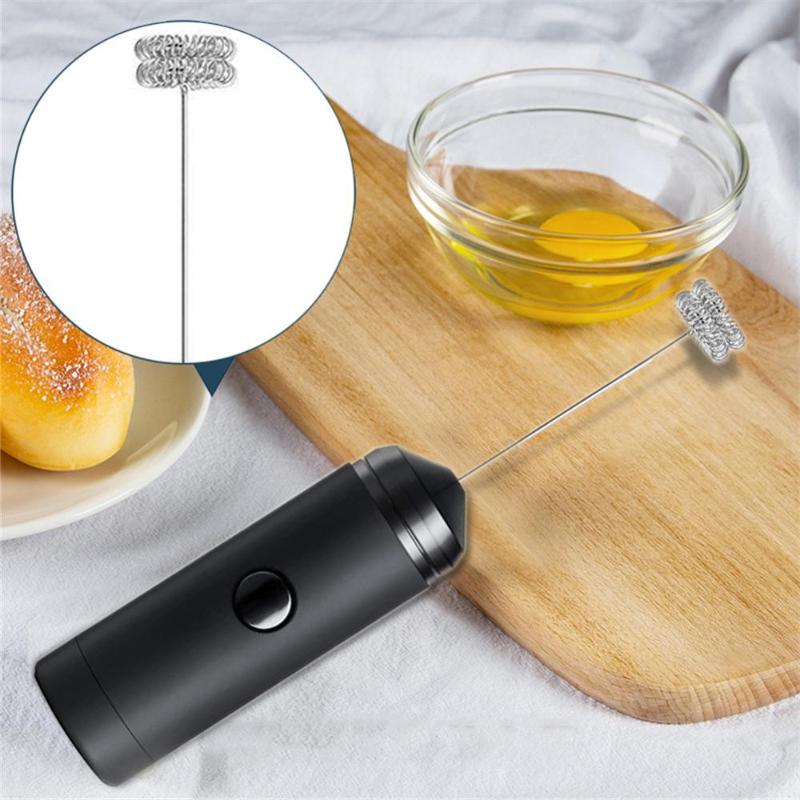 

Kitchen Faucets Powerful Double Spring Whisk Electric Milk Frother Mixer Hand Foamer For Coffee Latte Cappuccino