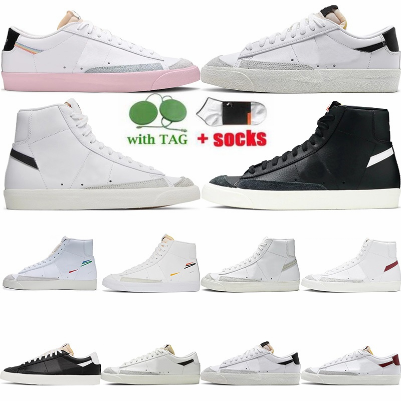 

Blazer Shoes Mid Low 77 Vintage Black White Leather Sneakers For Mens Womens Classic Flat Trainers Sketch Red Multi Dhgate Fashion Footwear