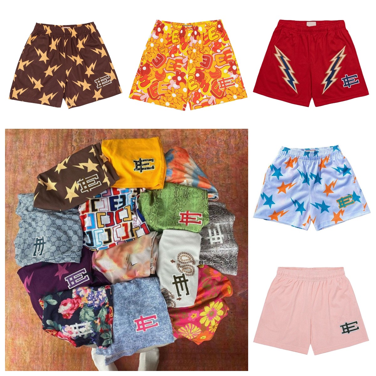 

designer Eric Emanuel shorts summer casual sports Short fitness beach mesh breathable EE skyline basketball workout Pants eric emanuel quick dry shorts, Customize