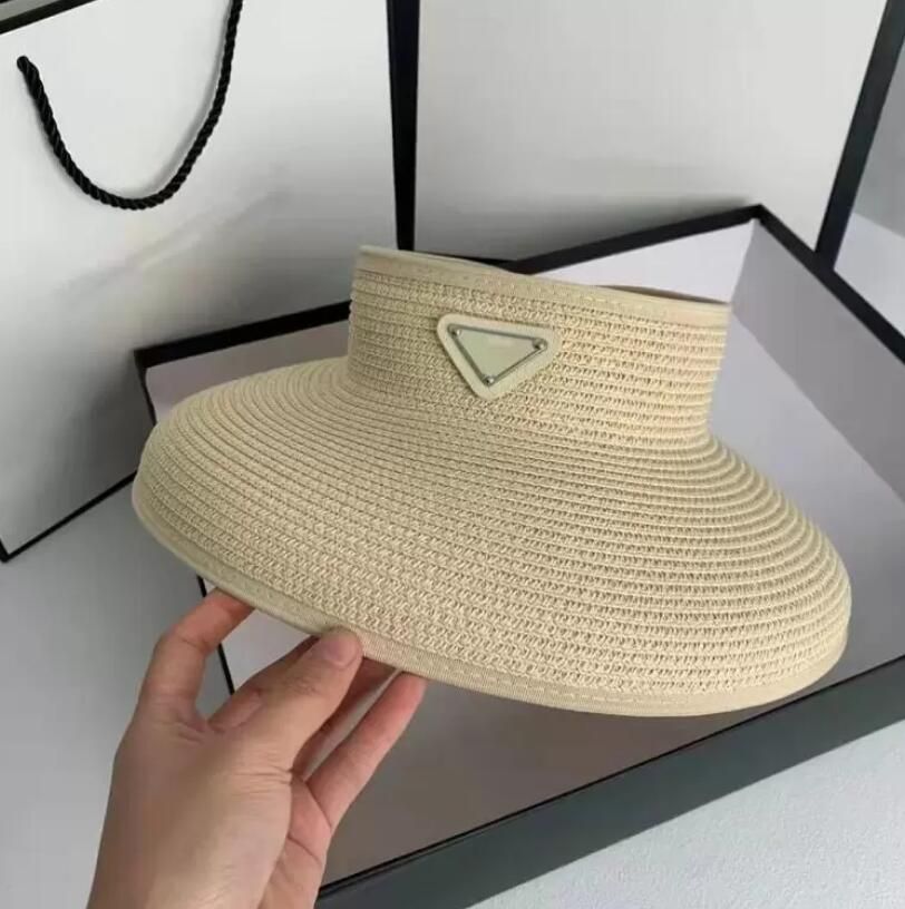 

Designer Hat Visors Summer Luxury Lady Empty Top Cap Sun Visors Straw Hat Weave Windproof Letters Design Sun Hats Outdoor Exercise Fashion Sandbeach Sunbonnet, Multicolor