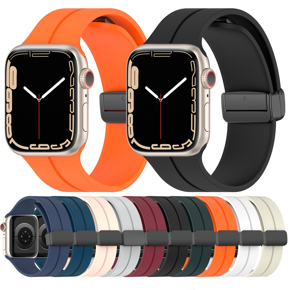 

Magnetic Strap For Apple watch Ultra band 44mm 45mm 49mm 40mm 41mm 42mm 38mm 45 mm Silicone Bracelet iWatch Series 7 8 se 6 5 3