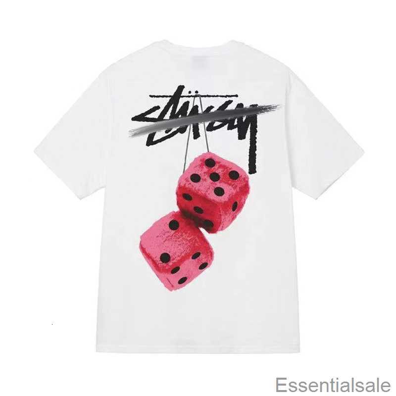2023 Designer Stussys T-shirts Tops Summer Tshirt Luxury Fashion Brand Stussys t Shirts Mens Womens Short Sleeved Alphabet Dice Pattern Printed 2z3m