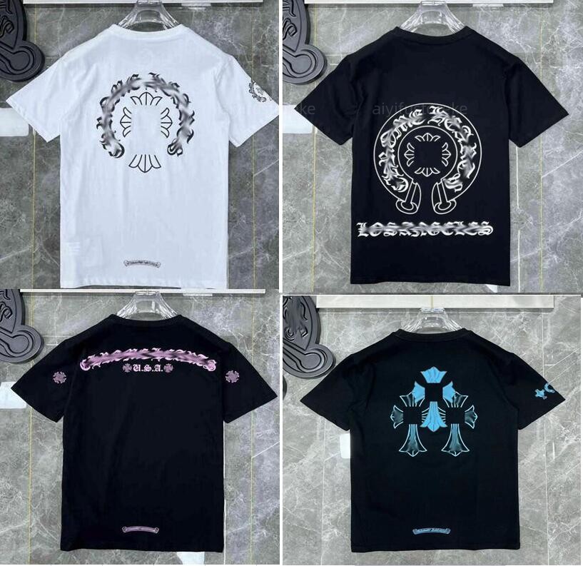 

Luxury Classics Mens t Shirts Fashion Designers Brand Crew Neck Short Sleeves Tops Tees Men Women T-shirts Sweater Casual Horseshoe Sanskrit Cross Print Tshirt, Cus12