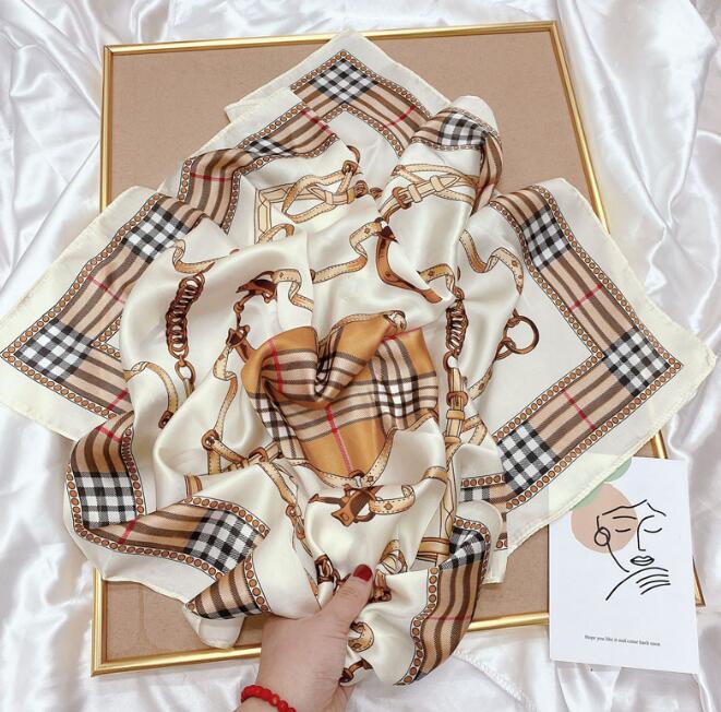 

11style Designer Letters Print Flower imitate Silk Scarf Headband for Women Fashion Long Handle Bag Scarves Paris Shoulder Tote Luggage Ribbon Head Wrap 70x70CM