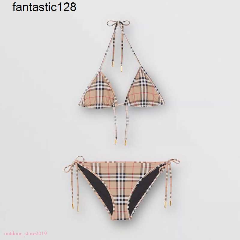 

designer men new Bathing Suits Summer Swimsuit Stripe Thread Head Check Pattern Girl Swimsuit Set Fashion Comfortable Clothes Bikinis Children, Color 2