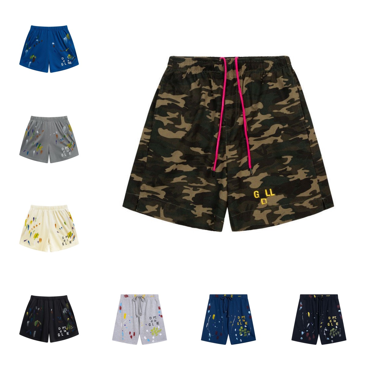 

Galleryes depts Designer short Mens Fashion Brand galleryes dept hand-painted Splash Printing summer beach short, Customize