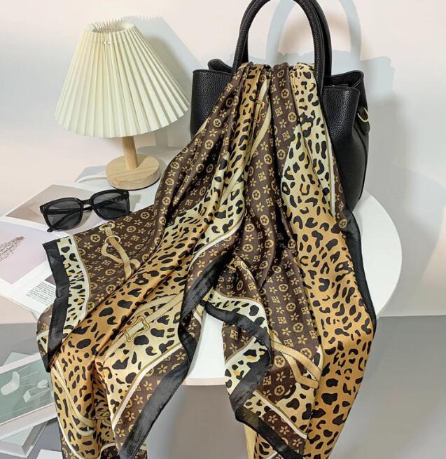 

6style Fashion Letters Print Imitate Silk Scarf Neckerchief for Women Long Handle Bag Scarves Shoulder Tote Luggage Ribbon Head Wrap 180-90cm