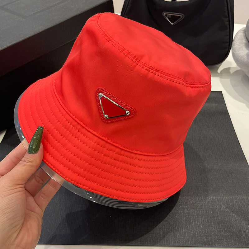 

Luxury Bucket Hat Designer Women Fitted Fisherman Hat Beach, Red