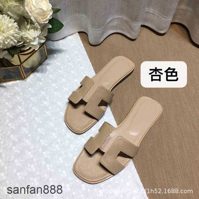 

Original Designer Hemres Slippers Women H Luxury Leather Shallow Top Flat Outdoor Beach Lightweight Non-Slip Women's Summer Shoes h A4DM With logo 7VW0, 11