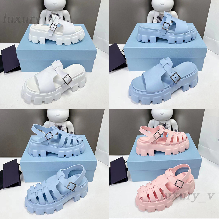 

Monolith Sandals Designer Women Platform Sandals Foam Rubber Sandal Thick Soled Gear Hollow Slippers Retro Beach Round Toe Sandal, Color 6