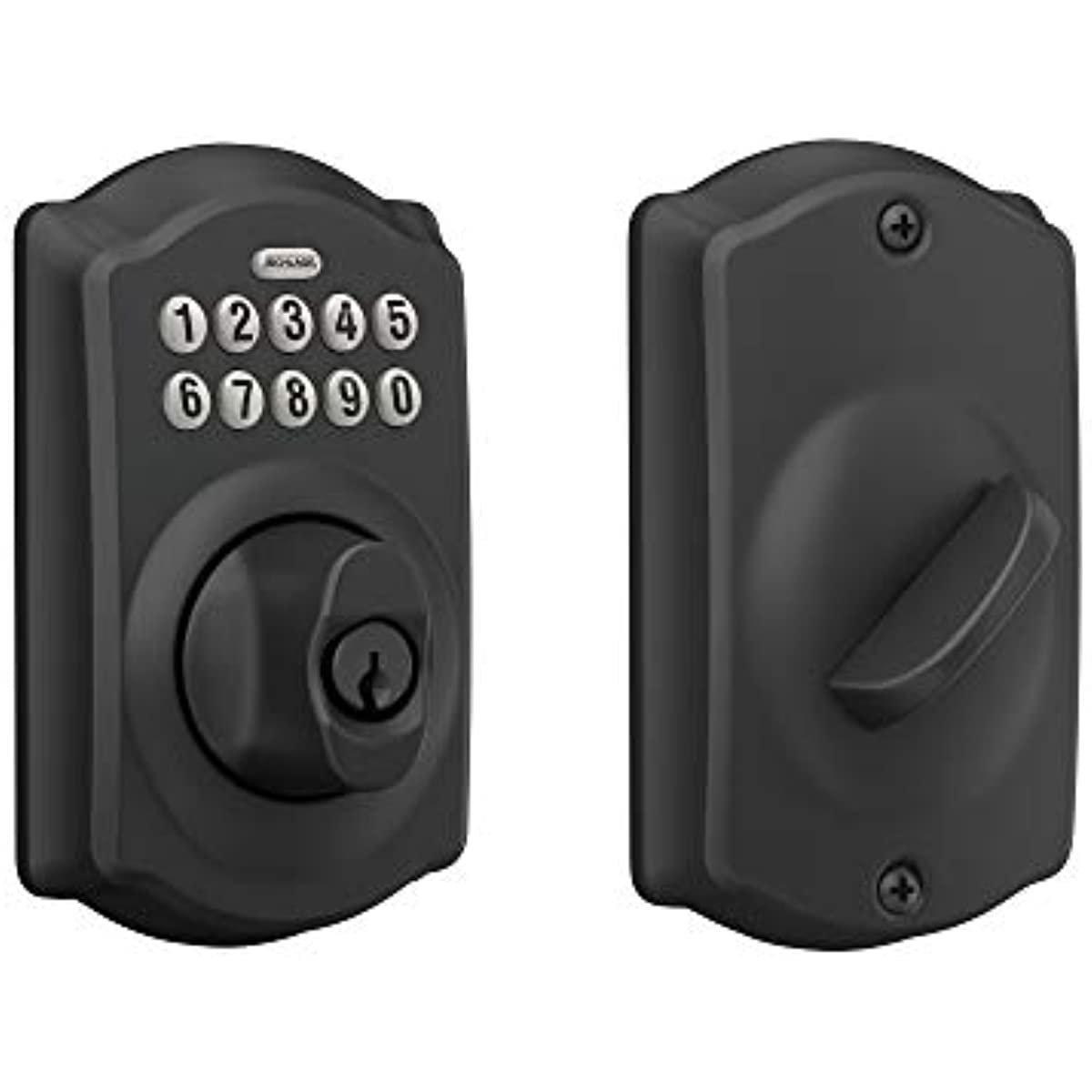 

Lock BE365 CAM 622 Keypad Electronic Deadbolt, Matte Black