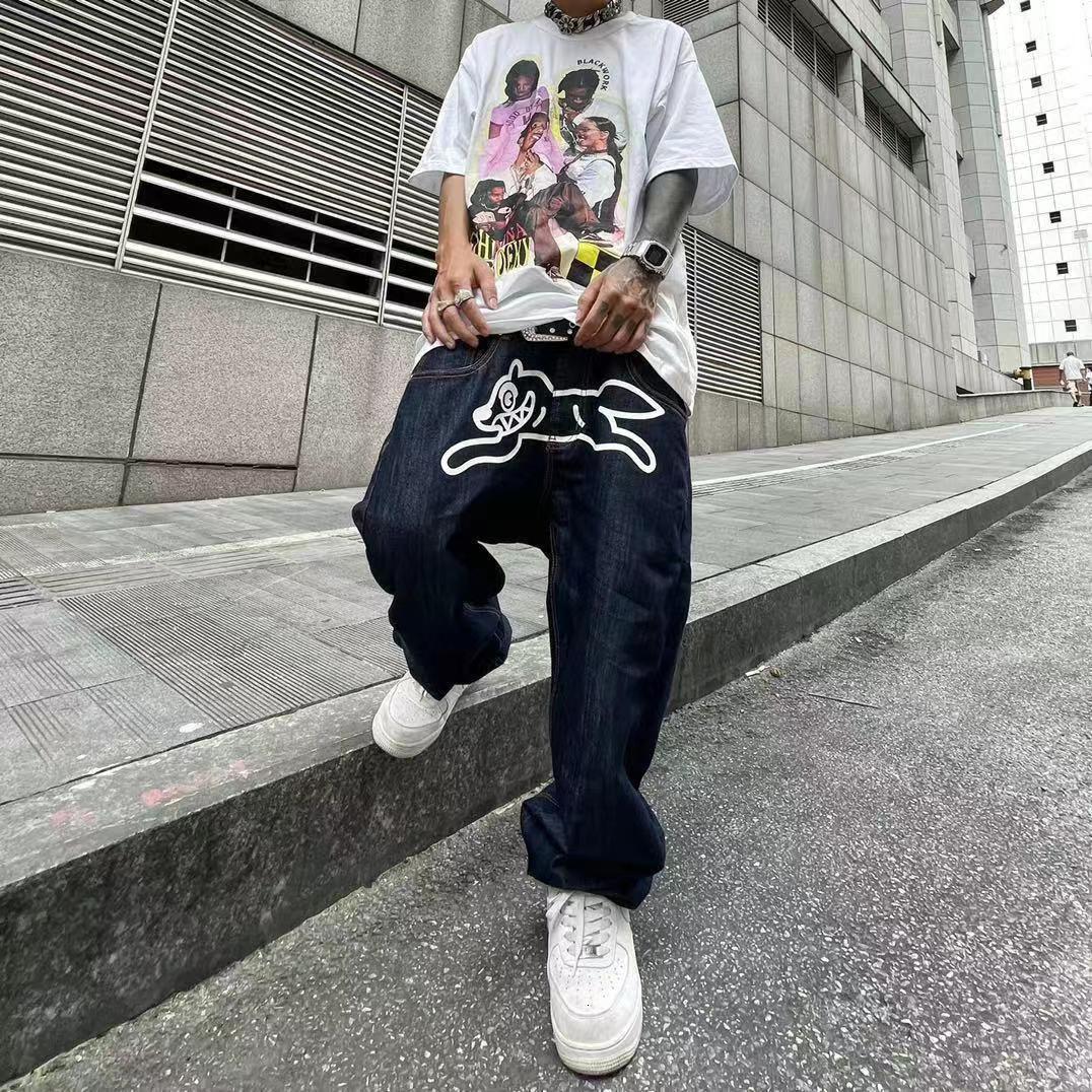 

Men's Jeans High Street Hip Hop Retro Mens Denim Pants Billionaire Boys Club Straight Loose Trousers Ropa Dog Streetwear Y2k Men 230321