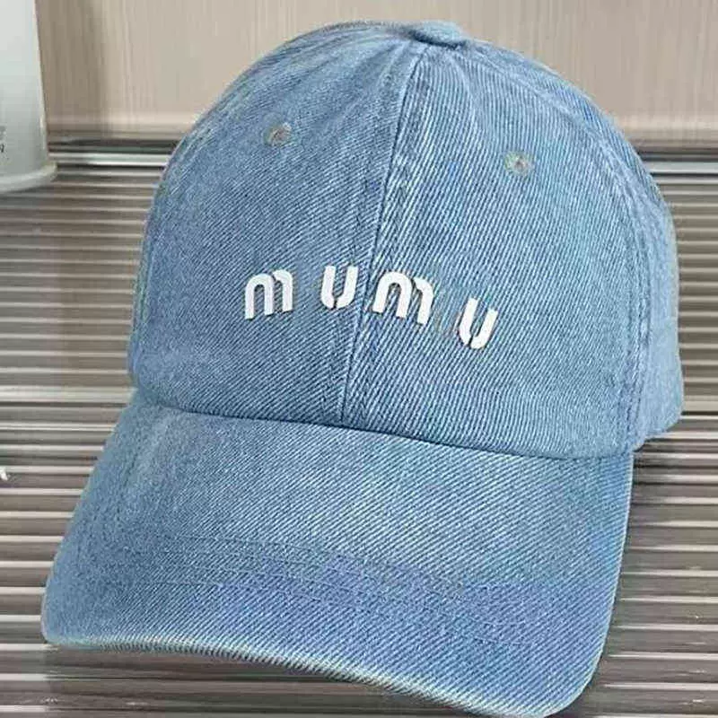 

MIU Denim Baseball Cap Women Hip Hop Hat Letter Caps For Ladies Men Outdoor Summer Visor Autumn Casual Snapback Sun Hat Gorras, Deep blue