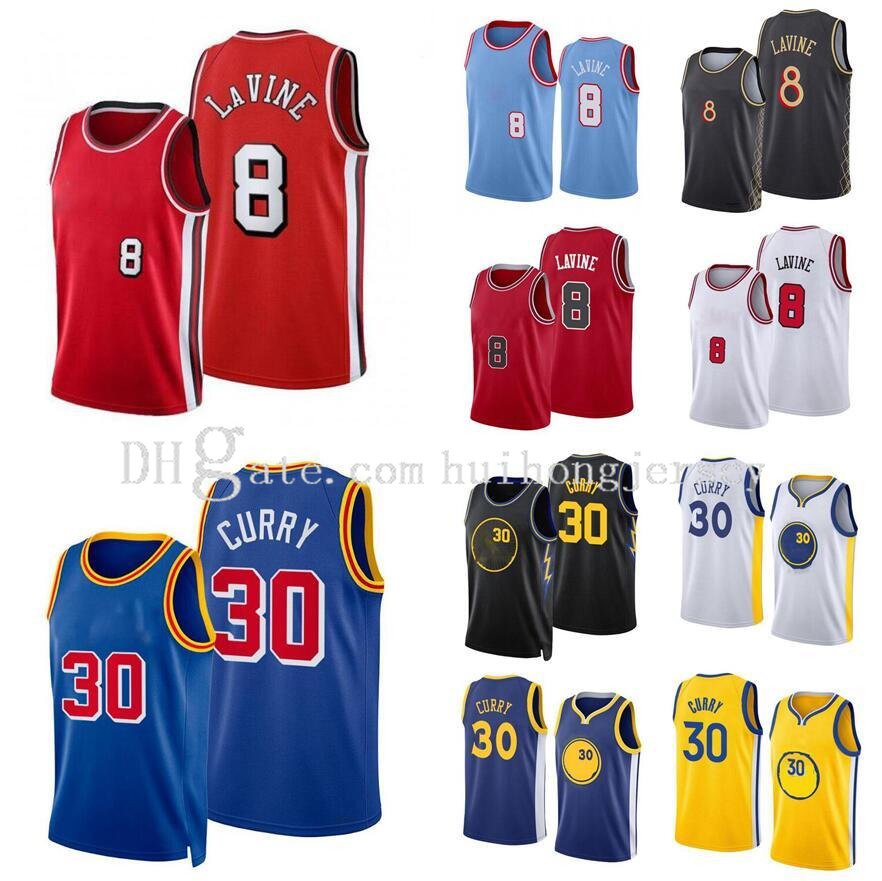 

Basketball Jersey Zach LaVine #8 Stephen Curry #30 Demar Derozan #11 red white blue 2021-22 city Jerseys Men Youth S-XXL, With logo9