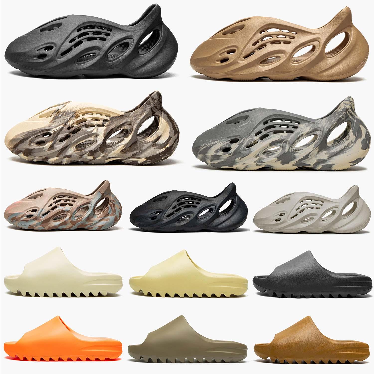 

2023 sandal slippers slides size 35-47 desert sand bone glow green enflame orange ochre resin soot vermillion mineral blue onyx pure sandals men woman slide slipper