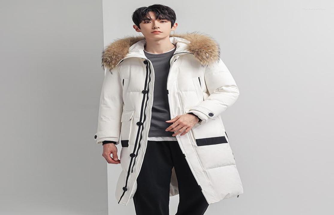 

Men039s Down Parkas Winter Jacket Xlong Fashion Real Fur 90 White Duck Thicken Warm Puffer Solid CoatsMen039s Luci229719507, Black