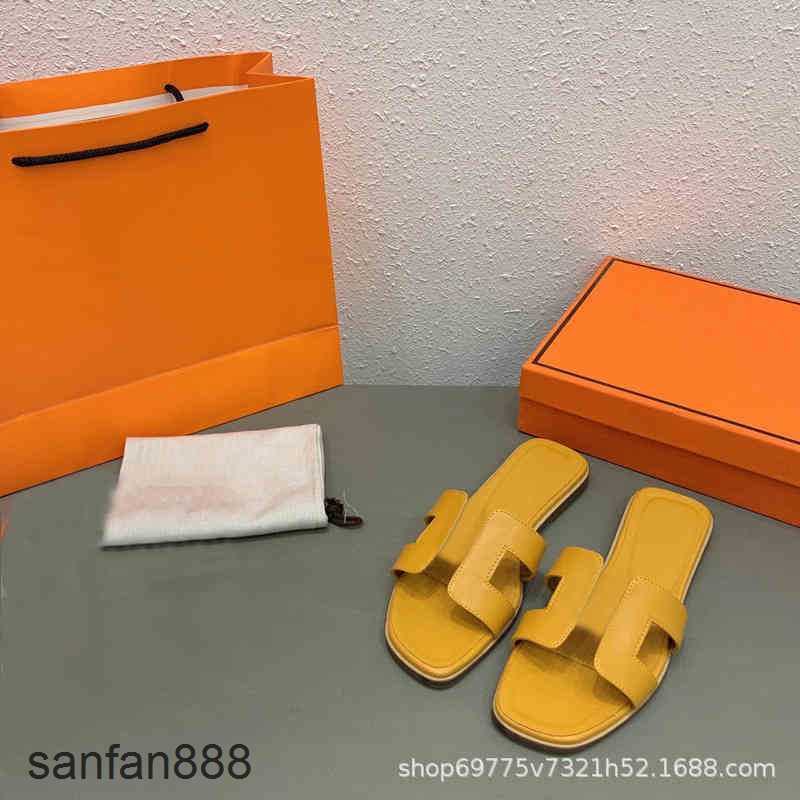 

Original Designer Hemres Slippers Ladies H Fashion 2023 Classic Sandals Summer Sexy Leather Platform Flat Shoes Beach hh989 hh199 OGMD With logo 6R1B