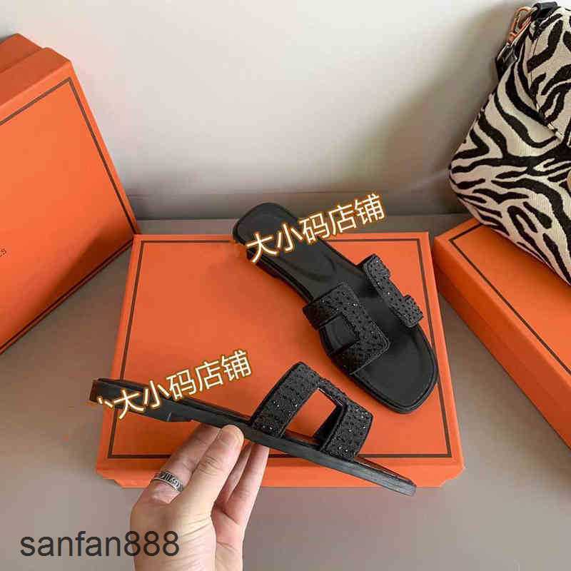 

Original Designer Hemres Slippers Sandals 2023 Fashion Genuine H Leather Women Summer luxury Flat Slides Ladies Beach Sandal Party TV6W With logo D6MQ