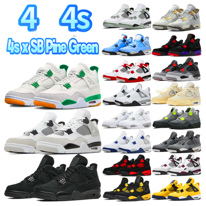 

jumpman 4 Retro basketball shoes for men women black cat 4s leather basketball sneaker University Blue outdoor designer sneakers platform jordens 4 sports trainers, Color 6