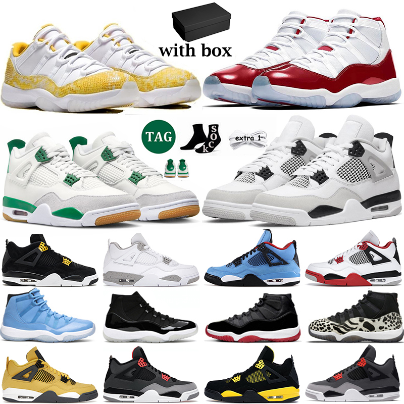 

With Box Pine Green 4s 11s basketball shoes Outdoor for mens womens 11 4 Cherry Military Black Cats Canvas Cool Grey Sail Photon Dust UNC trainers sneakers shoe, # 36