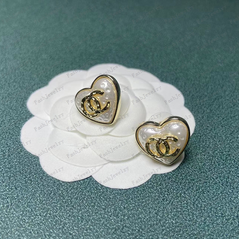 

Mixed Simple 18K Gold Plated 925 Silver Luxury Designers Letters Stud Geometric Famous Women Round Crystal Rhinestone Pearl Earring Wedding Party Jewerlry