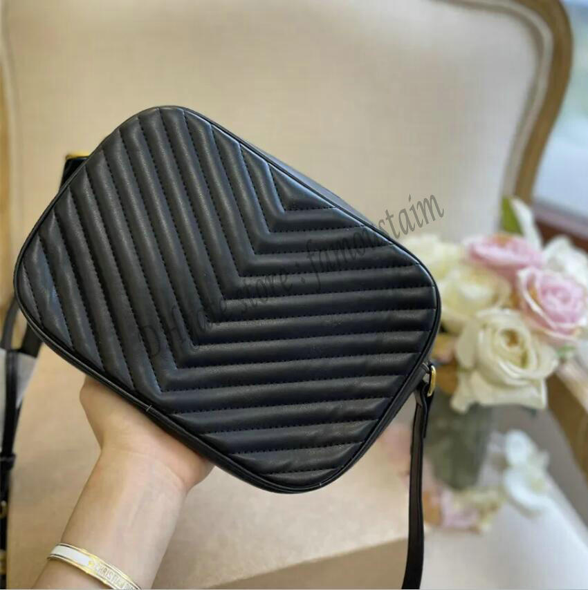 

2023 Women LOULOU Crossbody Bag Black Camera Shoulder Bags Fashion Tassel Handbag 23cm, 01