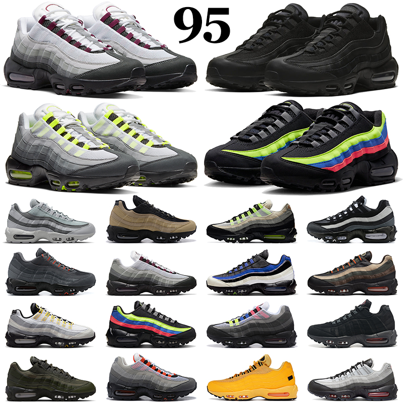 

OG Neon 95 95s Running Shoes Mens Trainers Triple White Black Dark Beetroot Outdoor Sports Sneakers, Nyc taxi