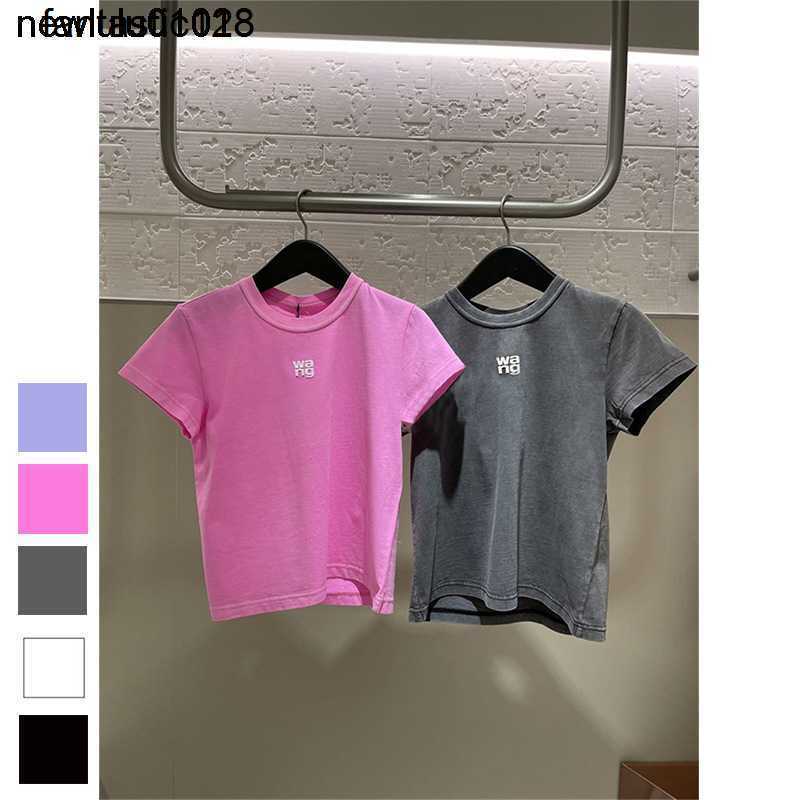 

Aw king 2023 spring designer summer new women' cotton top foam letter printing wang old wonmen t-shirt, White