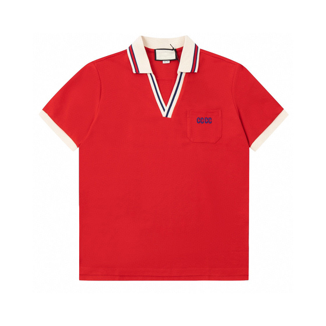 

Men's Plus Tees & Polos Round neck embroidered and printed polar style summer wear with street pure cotton ew12