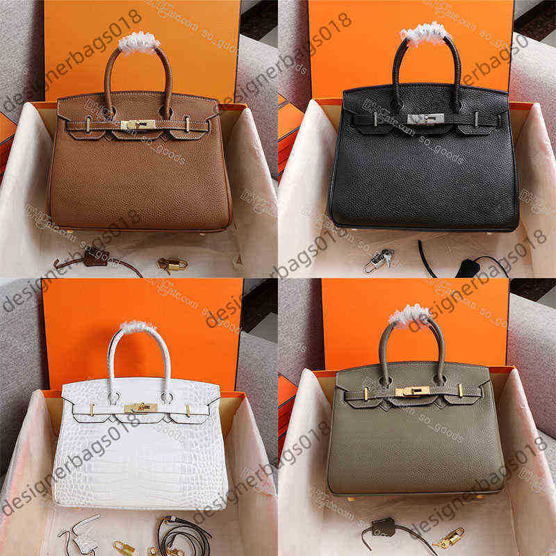 

bags Designer Birkins Bag Herme Genuine Leather Code Women Handbag Luxurious Tote 9a Quality Evening Womens Handmade h 25 30 35 Handbags, Black&gold hardware