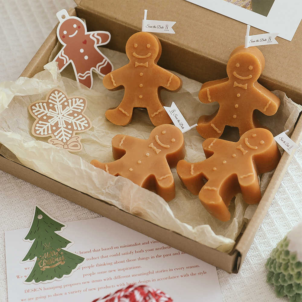 

Scented Candle 1PC Gingerbread Man Christmas Scented Candle Aromatherapy Creative Festive Atmosphere Decoration Small Ornaments Z0321