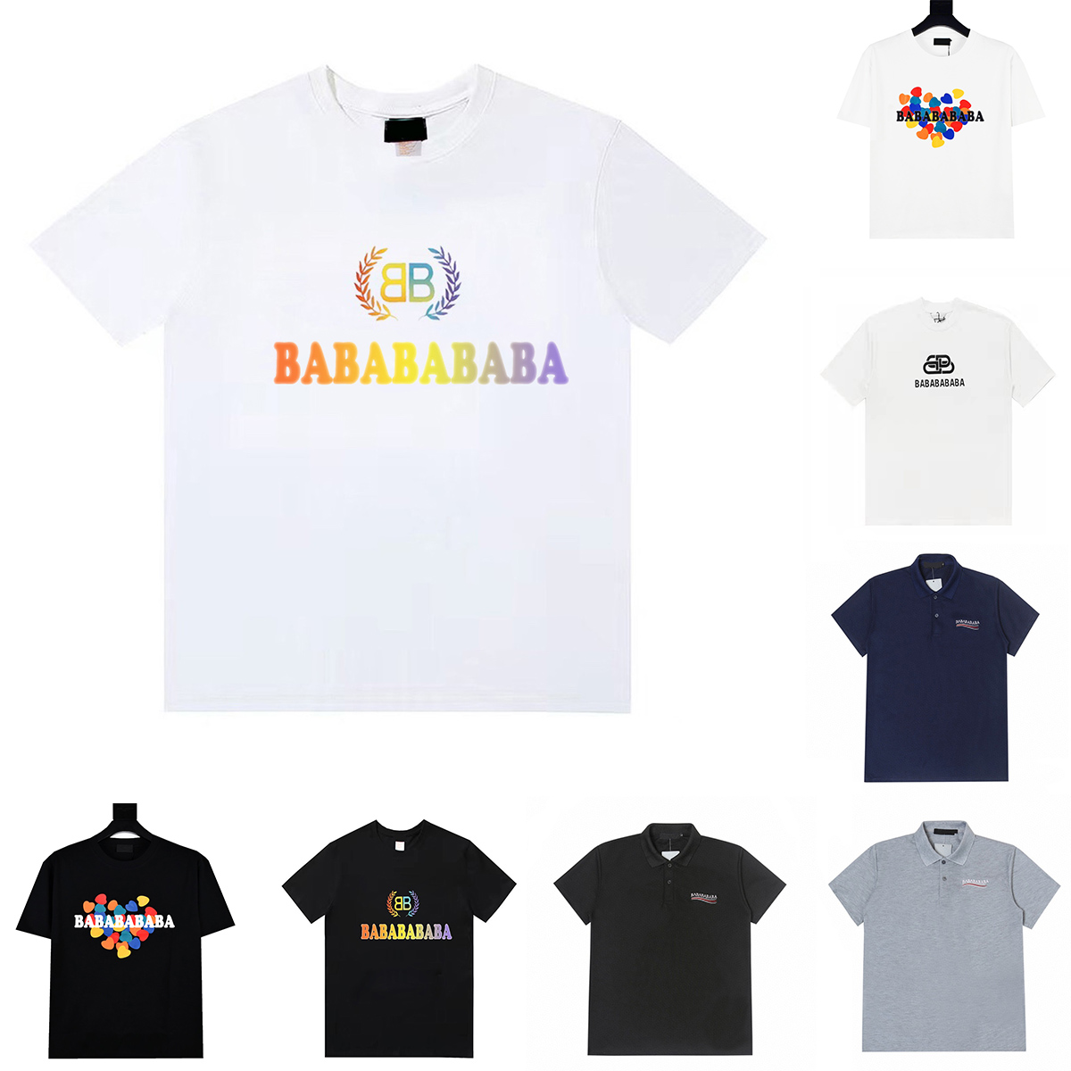 

"9 Styles" Summer New Paris Balencigas Designer Luxury Mens Womens T-Shirt Top Summer Letter Cotton T-shirt Costume Neck Summer BB Balenciga T-shirt, 13