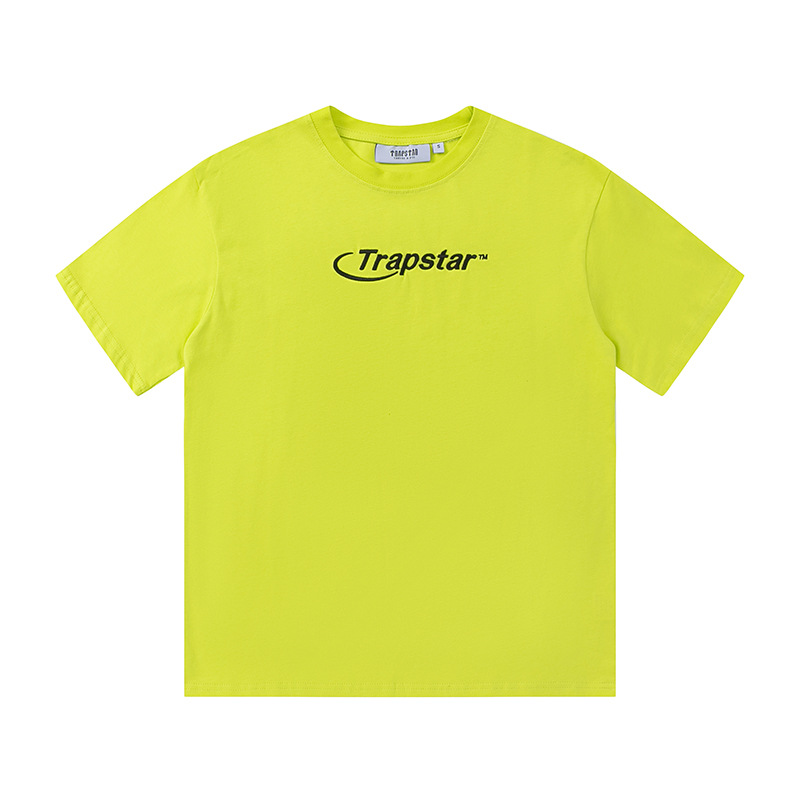 

Trapstar Mens T-shirts Summer Letter Embroidered Casual Fashion Brand Tshirt Street Hip Hop Short Sleeve Breathable Cool Top Tees QY, Yellow
