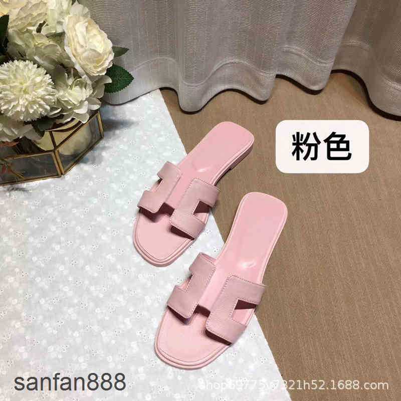 

Original Designer Hemres Slippers Women H Leather Luxury Shallow Top Flat Outdoor Beach Lightweight Non-Slip Women's Summer Shoes h R3EA With logo UTQ4, 16