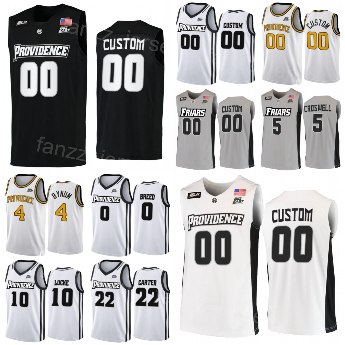 

Providence Friars 23 Bryce Hopkins Jersey College Basketball 5 Ed Croswell 22 Devin Carter 10 Noah Locke 4 Jared Bynum 0 Alyn Breed Embroidery NCAA Man Woman Youth, White