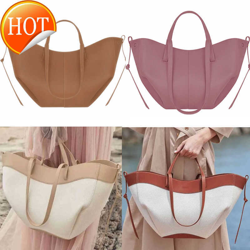 

Evening Bags Le Cyme Mini Large Tote Bag Full Grain Textured Leather Polene Designer Magnetic Buckle Closure Women Handbags TotesESSPLH, 13