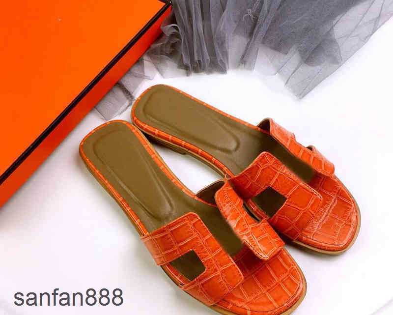 

Original Designer Hemres Slippers H Slipper Lady Women Oran Luxury Sandal Sandals Beach Slides Summer Sexy Real Leather Platform Fl 5KGM With logo CL7P, Colour23