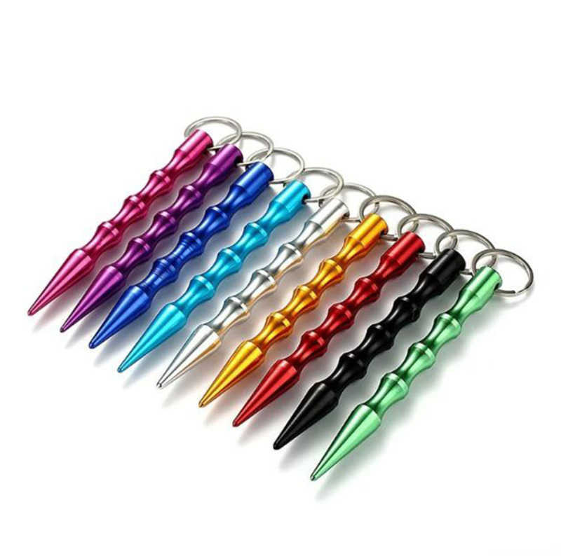 

Multifunction Self Defense Keychain For Womens Mens Bag aluminum Keys Holder Charm Hanging pendant Car KeyChains party gift 9 colors