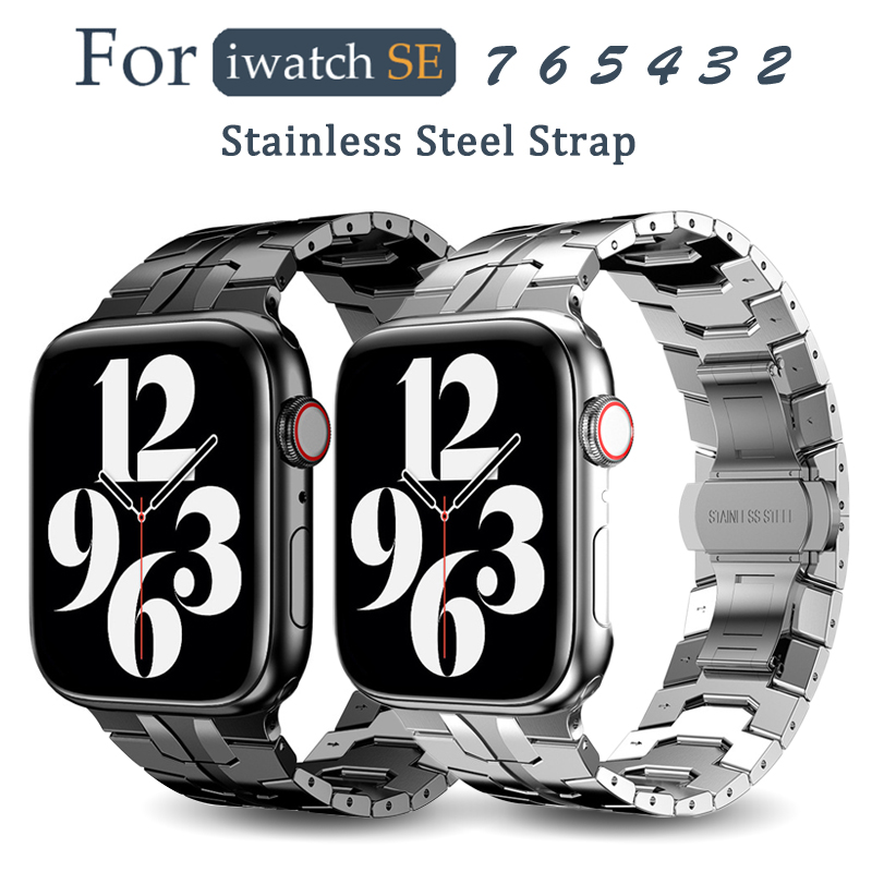 

Metal Bracelet Correa for IWatch Series 7 6 Se 5 4 3 41 45mm 40m Stainless Steel Strap for Apple Watch Band 38mm 42mm 44mm