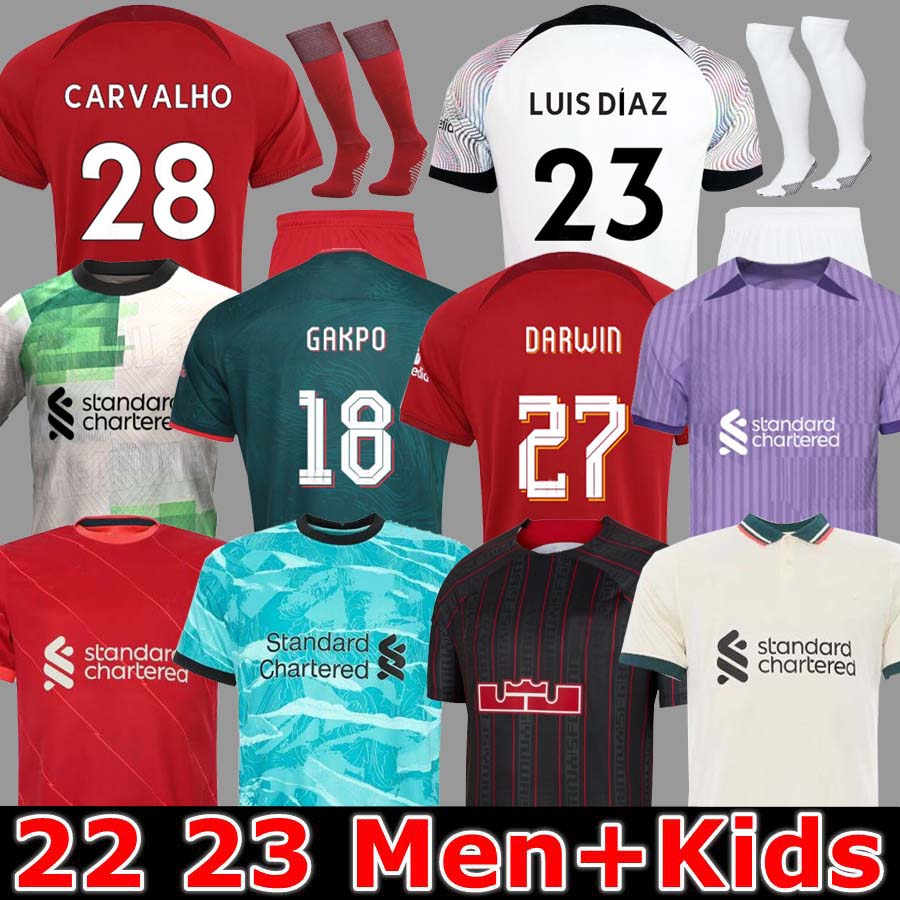 

20 21 22 23 season home soccer jerseys 2022 2023 Mohamed FIRMINO Diogo GAKPO Luis DIaz football shirts men kids kits uniforms Minamino Alexander Arnold HOME DARWIN, 2022 away aldult world cup