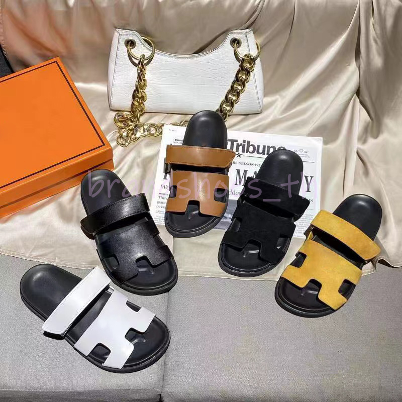 

Designer Chypre Sandals Men Women Slippers Suded Leather Platform Sandal Classic Beach Flat Shoes Luxury Flip Flops Calfskin Loafers With Box 35-45, Black 1