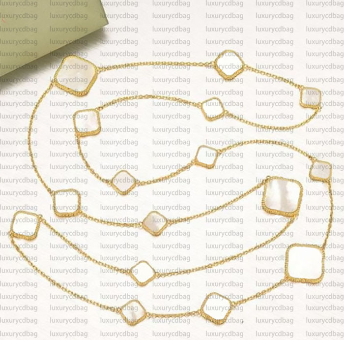 

16 Motifs Long Necklace Classic4/Four Leaf Clover Pendants Mother-of-Pearl Stainless Steel Plated 18K for Women&Girls Valentine's Mother's Day Jewelry-Gift