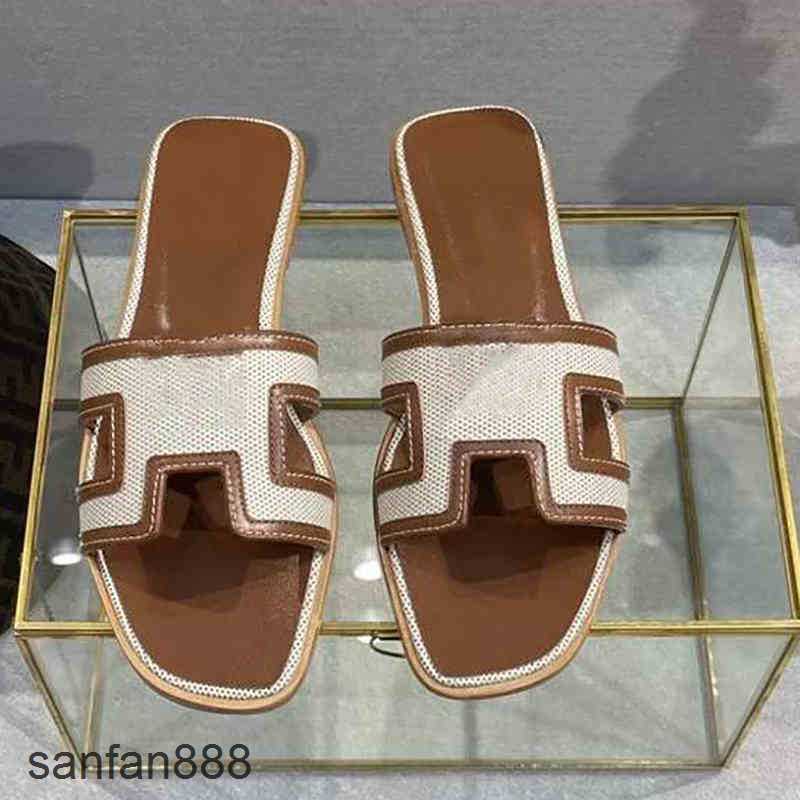 

Original Designer Hemres Slippers Summer H Genuine Woman Luxury Flat Fashion Sandals Ladies Beach Shoe Party Wedding Indoor Oran Wi R0Q3 With logo 6T6N, Sock