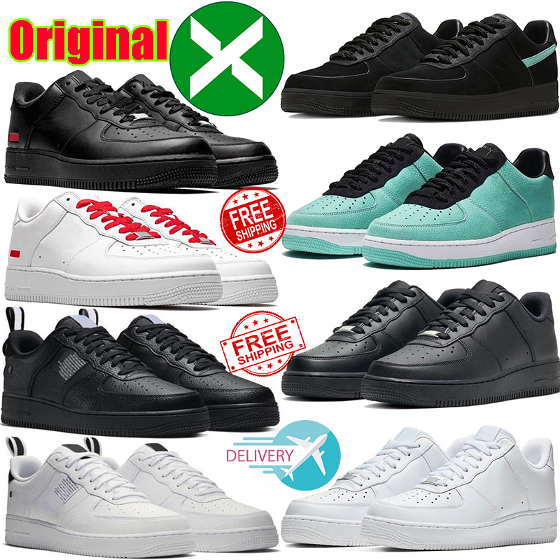 

2023 airforce 1 shoes 1s one af1 Tiffany Black Blue Classic Low High Triple White Utility Volt Olive Red Wheat Just Do It Orange Pale Ivory Spruce Aura Men Women Sneaker, #27 triple black low 36-45