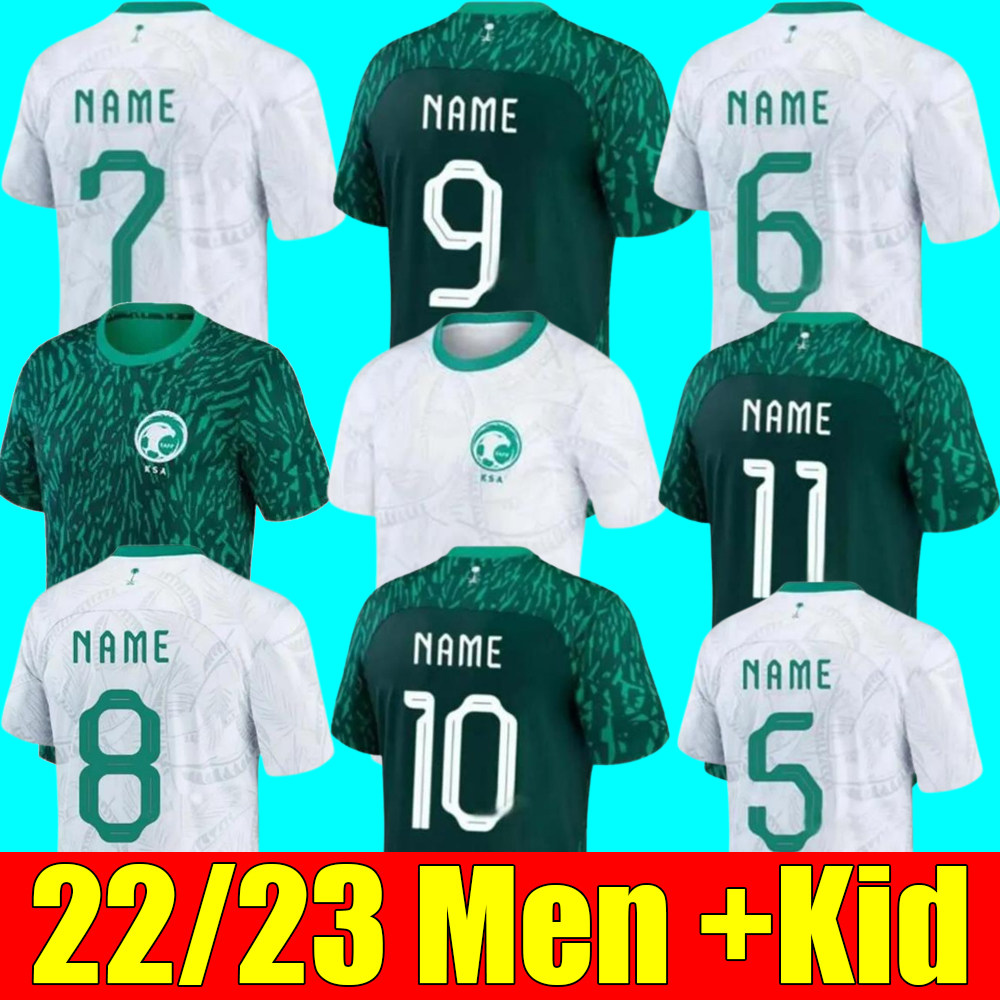 

22 23 Saudi Arabia Soccer Jerseys SALEM 2022 World Cup AL SHEHRI FERAS SALMAN Football Shirt YASSER AL HASSAN NAWAF HATTAN KANNO SAUD Mens National Team Jersey, Home kids+socks