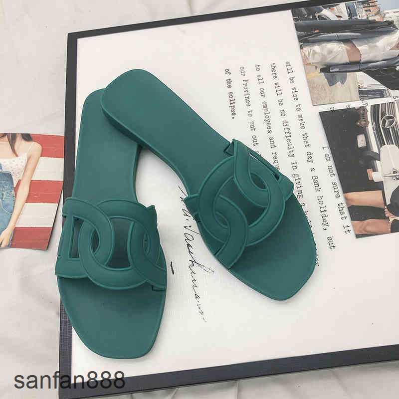 

Original Designer Hemres Slippers Red New Net Same H Hollow Out Flat Bottom Sandals h Pig Nose Lazy Women Summer PGHB With logo 2RGQ, Coffee