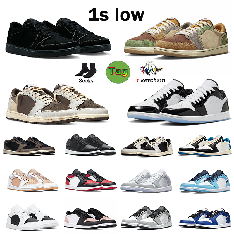 

Retro 1 low basketball shoes zion voodoo men women jumpman 1s lows Black Phantom Olive Travis Scott Reverse Dark Mocha Wolf Grey UNC Bred mens trainers sneakers size 12, A89 reverse black toe 36-45