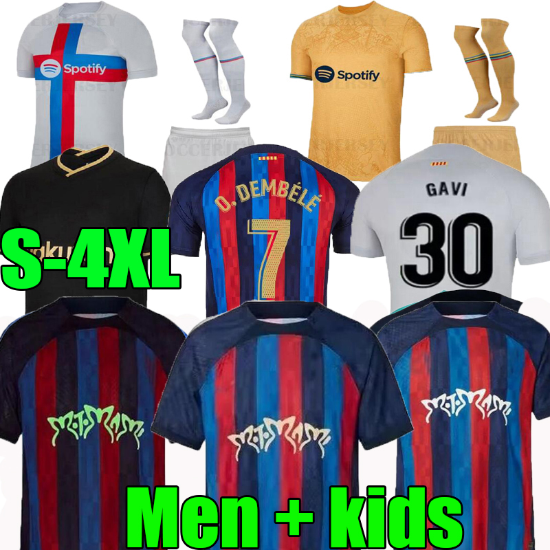 

S-4xl 20 21 22 23 Soccer Jerseys Pedri Gavi Lewandowski Camiseta De Futbol Auba Barca Raphinha Fourth Ansu Fati Football Shirt Memphis Barcelona Men Kids, 20/21;away