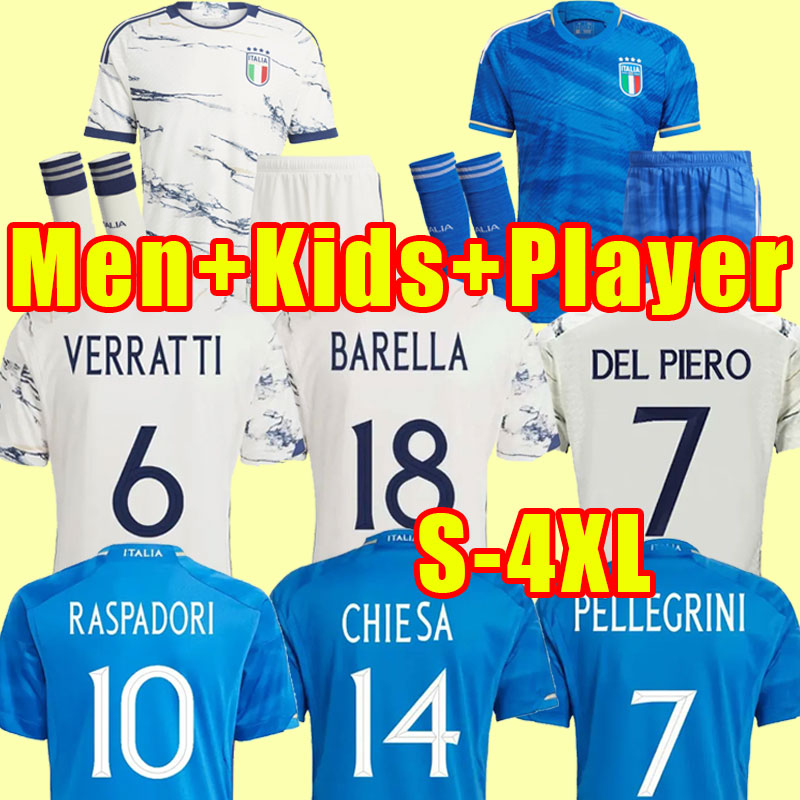 

23 24 BONUCCI home soccer Jerseys 2022 2023 ItalyS home INSIGNE Italia VERRATTI CHIELLINI CHIESA BARELLA FOOTBALL SHIRTS fans player version men kids child adult, Away
