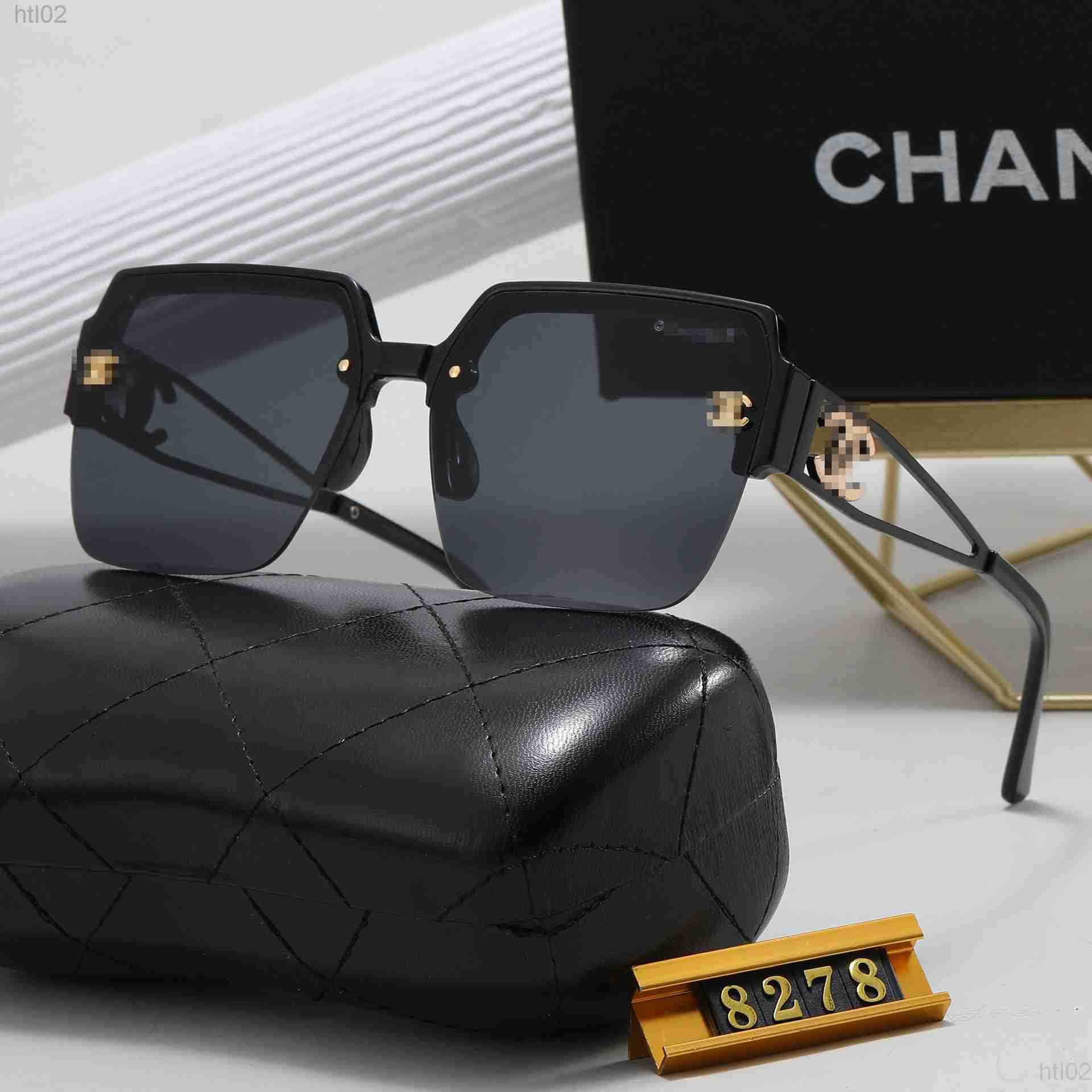 

Luxurious Channel Sunglass Chanei Mens Womens Sunglasses Half-frame Small Scented Women's Fashion High Sense Net Red Street Photo Sunscreen Large Frame 22SS